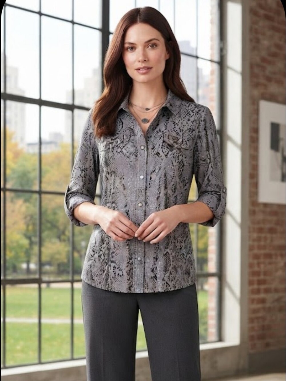 JM COLLECTION ANIMAL PRINT JACKET